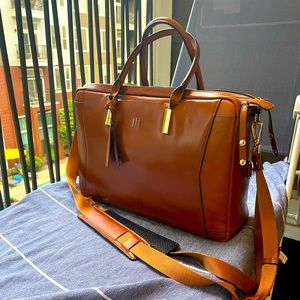 Heritage Brown Leather La Mansio everyday bag / backpack w/ laptop case & cube